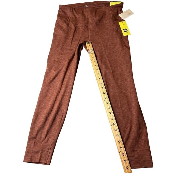 All In Motion Leggings Womens XL Heathered Red Ribbed Pockets High Rise NEW - Picture 7 of 10